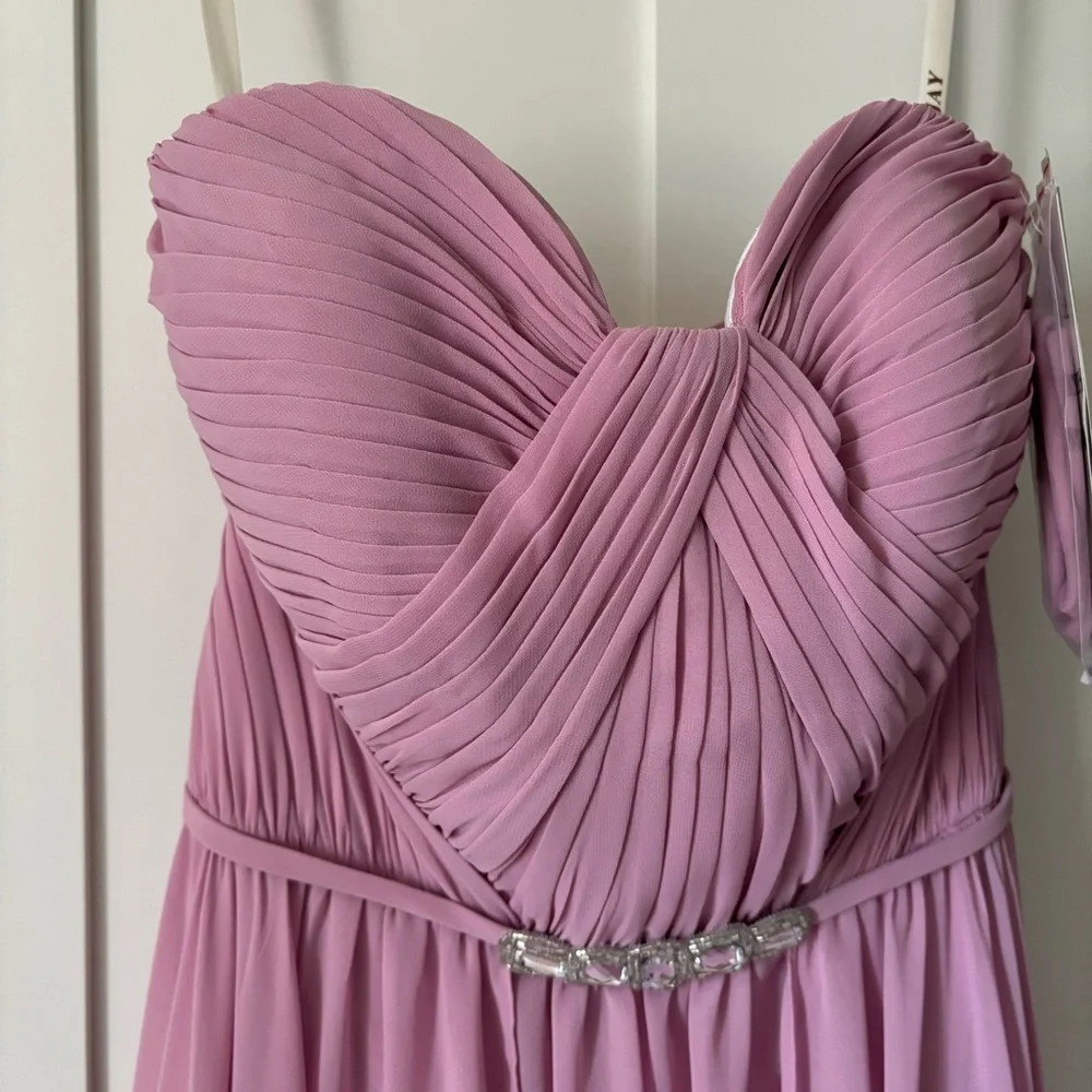 NWT Elegant Pink Strapless Prom Dress - Picture 2 of 6